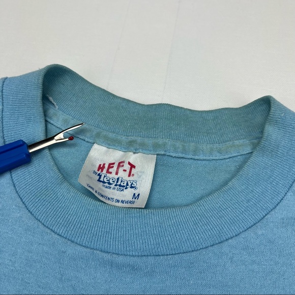 Vtg 80s Tee Jays Hef T Shirt Tee I Love Math Lovers Long Sleeve Blue Geek Nerd - Picture 4 of 15